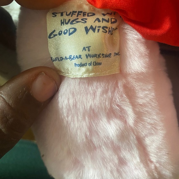 Build A Bear Pink Pig Plush Stuffed Animal Denim Skirt Cherry Top Cute - Picture 3 of 4